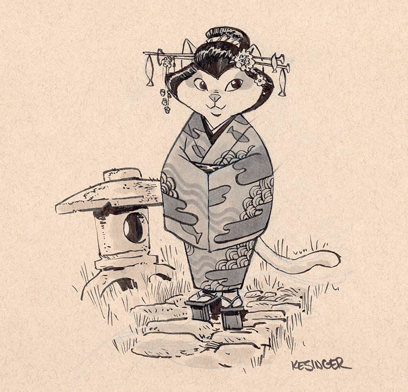 Kyoto Kitty Print