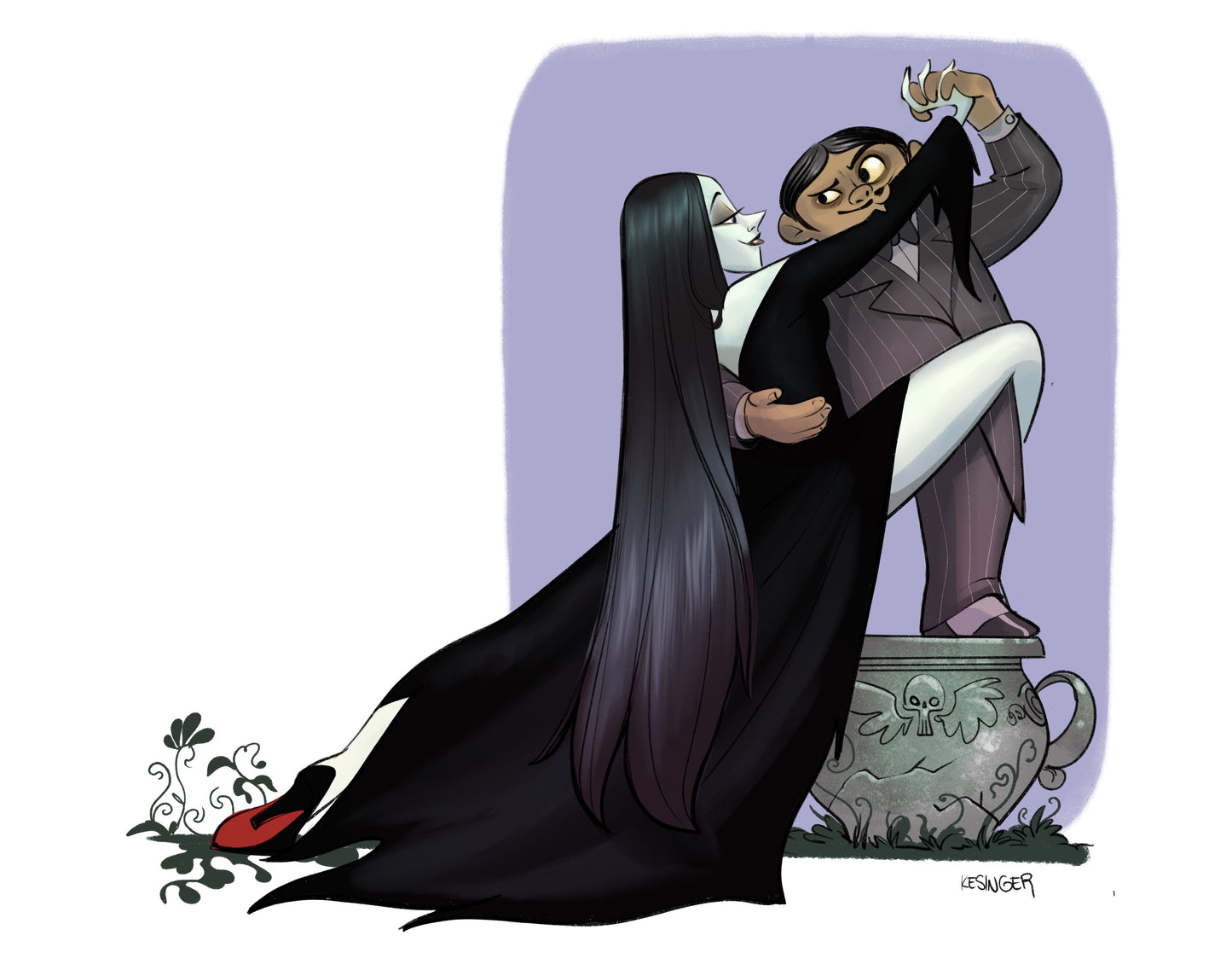 Morticia and Gomez Print