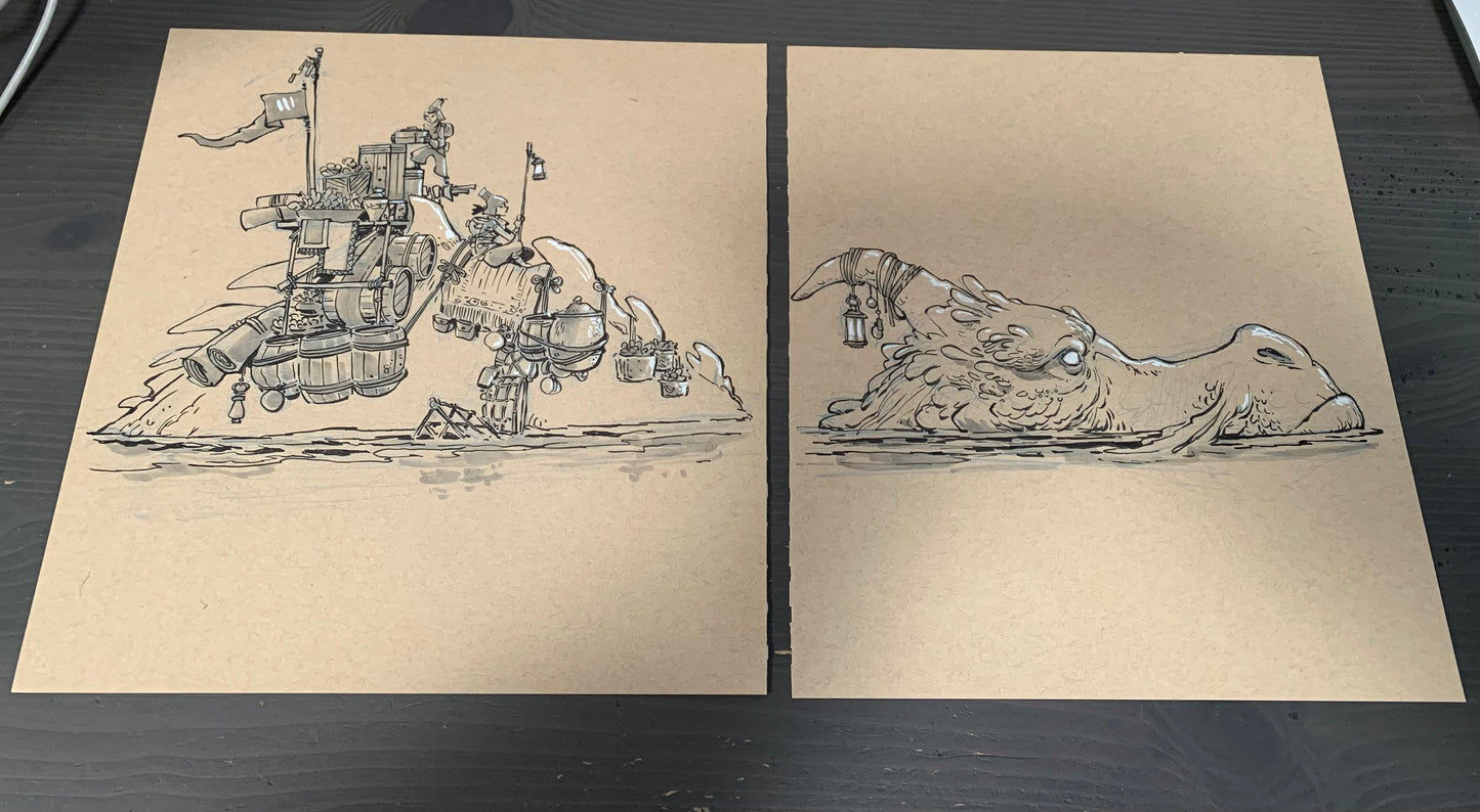 Beast of Burden 2 piece *ORIGINAL ART*