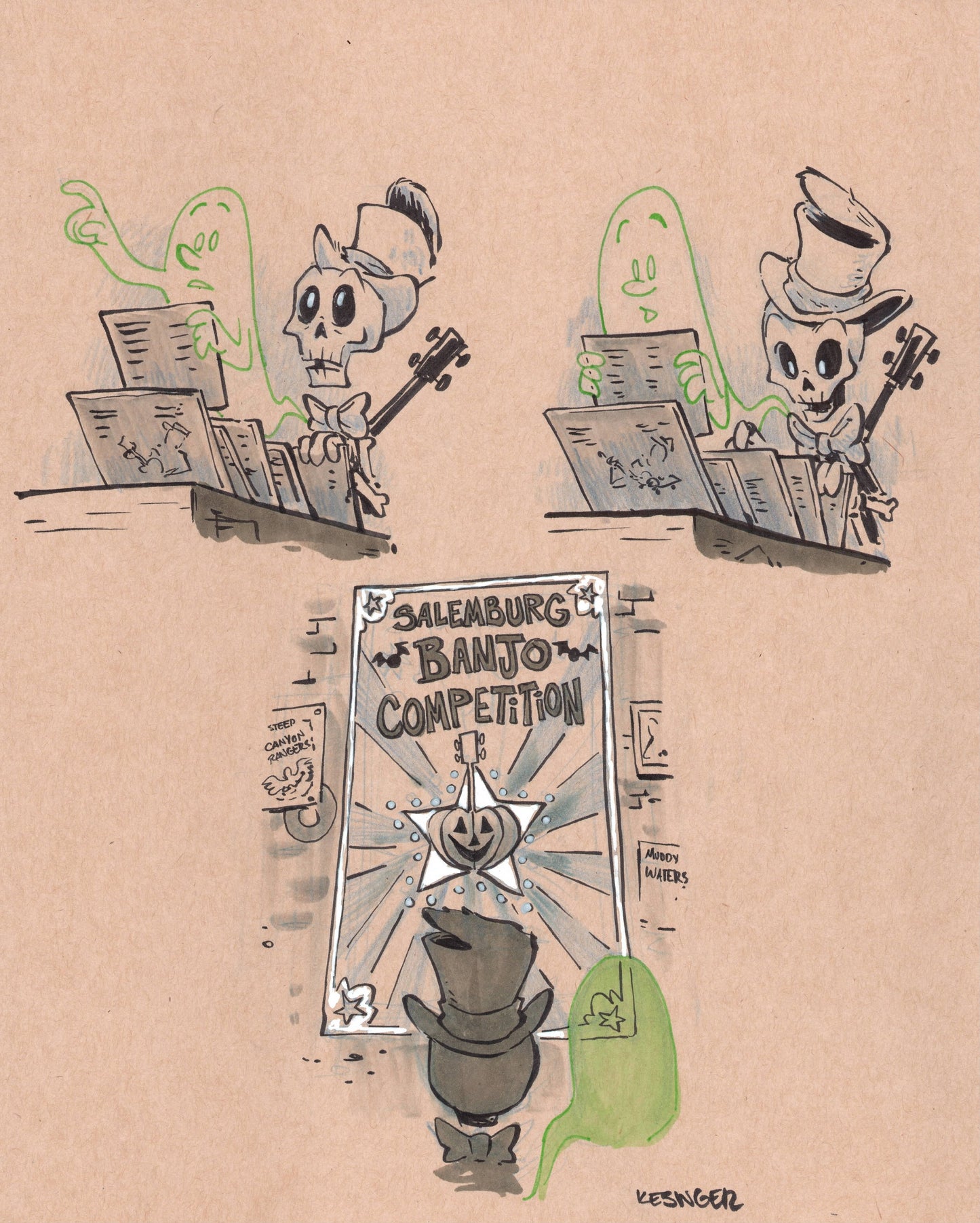 Buster Bones BanjoCompetition *ORIGINAL ART*