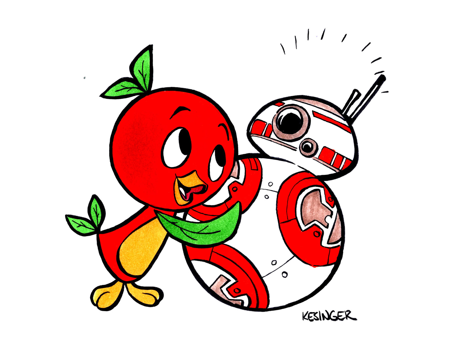 Orange Bird BB-8 Print