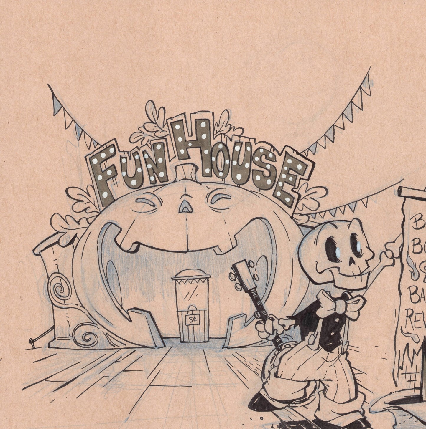 Buster Bones Setting Up *ORIGINAL ART*