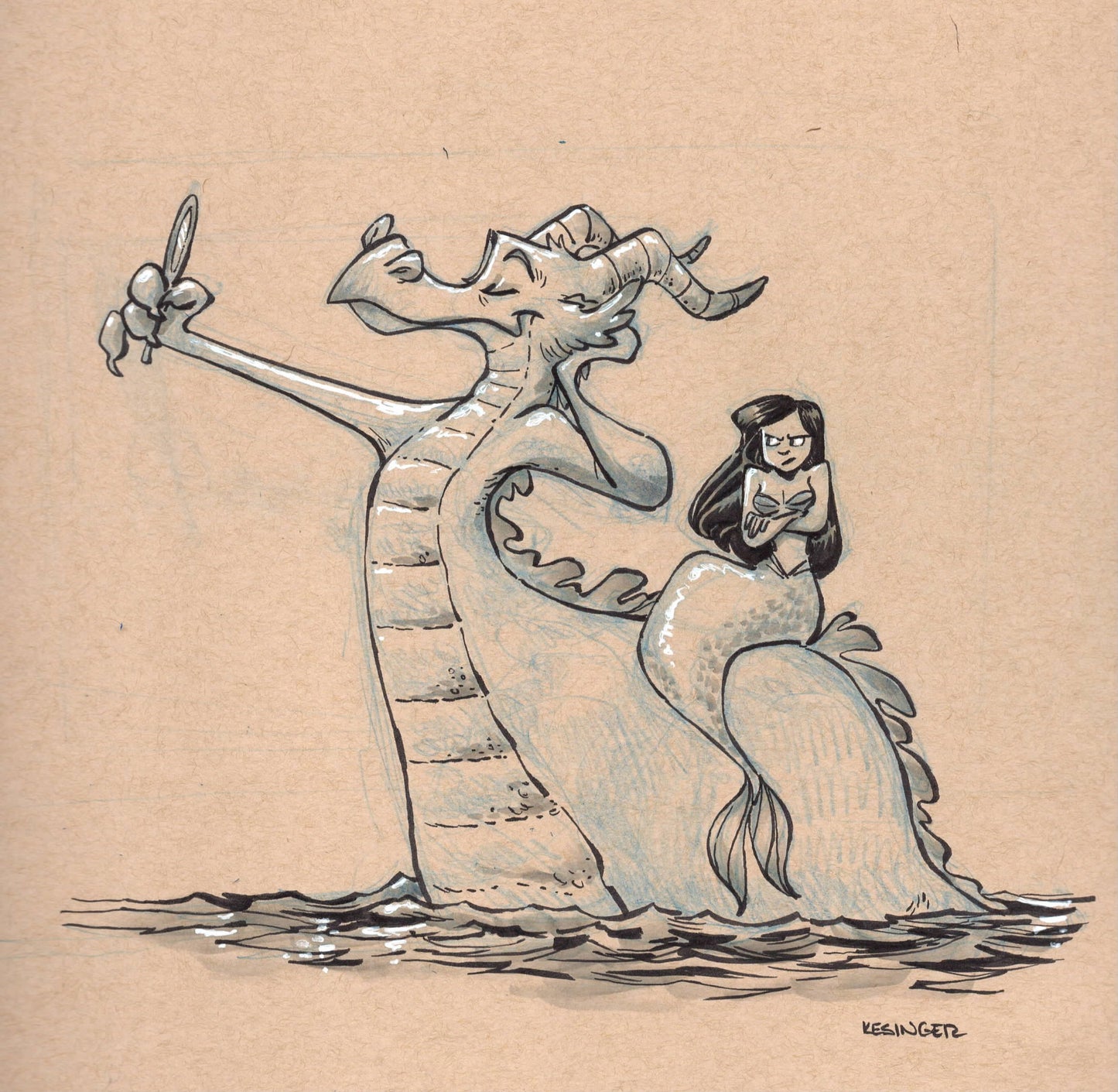 Narcissyx and Daphne *ORIGINAL ART*