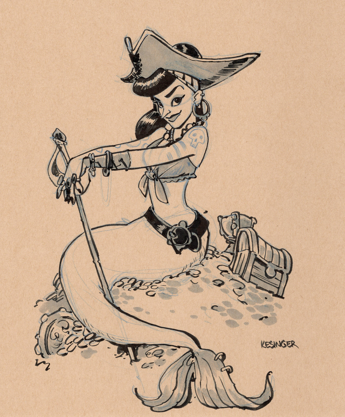 Mermaid Knight Remy Captain Remy *ORIGINAL ART* – Brian Kesinger Shop