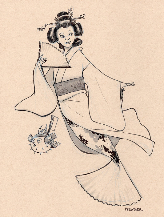 Geisha Mermaid Print