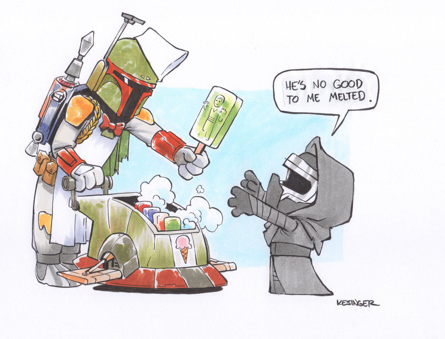 Boba Fett Ice Cream Man Print