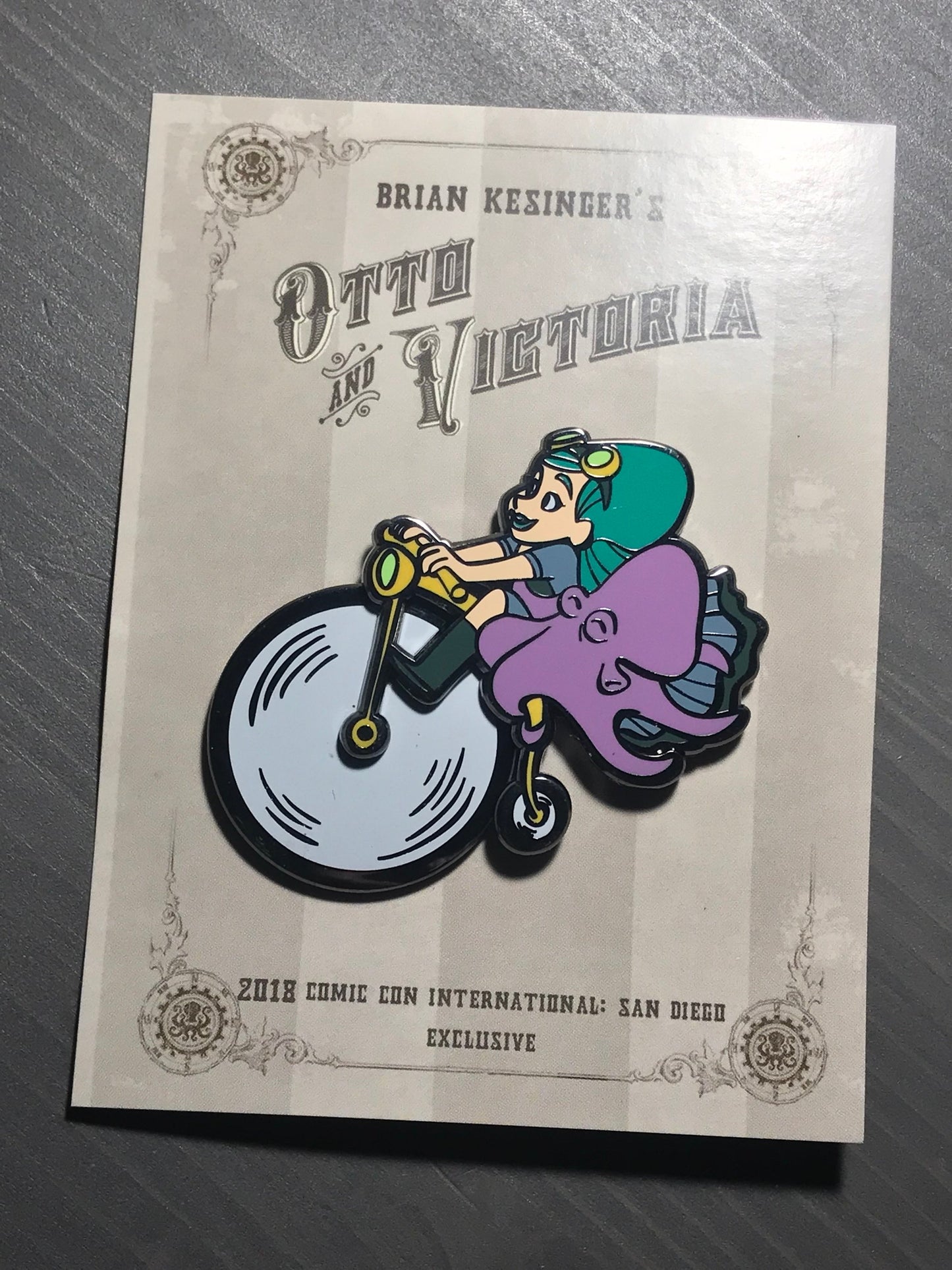 Otto and Victoria Pennyfarthing Enamel Pin